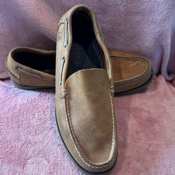 Sperry Tan Leather Slip-On Loafers - Picture 1 of 4